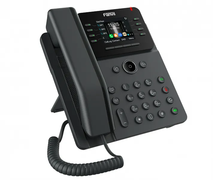 Fanvil Enterprise Phone 6-Party Local Conference HD voice 8 SIP lines 2.8 Inch color screen Opus+IPV6 21 DSS Key Built-in WIFI PSU