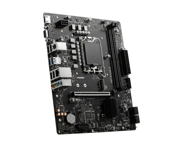 Материнская плата MSI PRO B760M-E Soc-1700 Intel B760 2xDDR5 mATX AC`97 8ch(7.1) GbLAN+VGA+HDMI