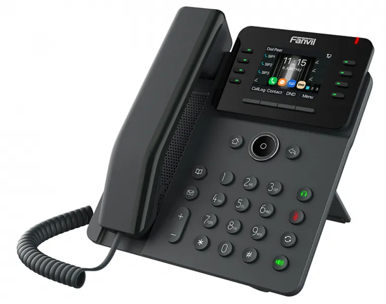 Fanvil Enterprise Phone 6-Party Local Conference HD voice 8 SIP lines 2.8 Inch color screen Opus+IPV6 21 DSS Key Built-in WIFI PSU