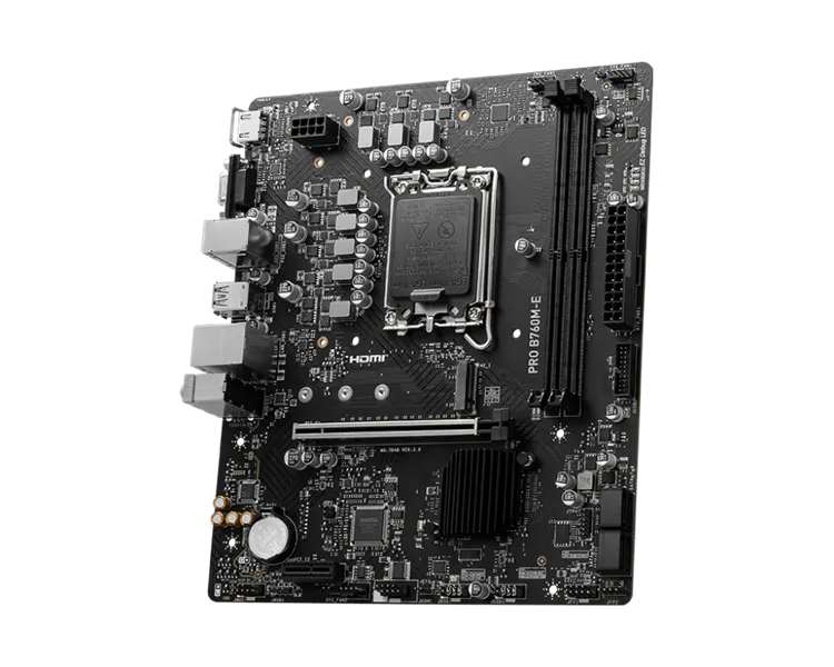 Материнская плата MSI PRO B760M-E Soc-1700 Intel B760 2xDDR5 mATX AC`97 8ch(7.1) GbLAN+VGA+HDMI
