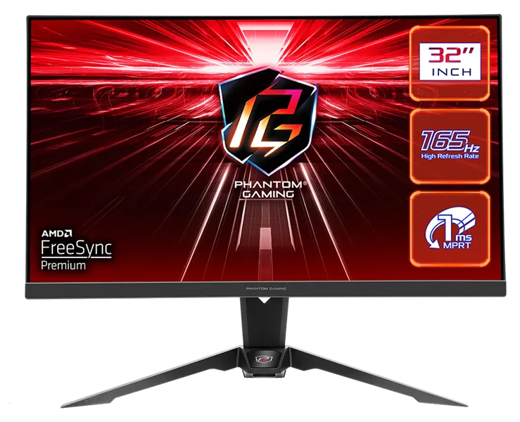 ASROCK 31.5" PG32QF2B VA 2560x1440 1 ms MPRT 550 cd 165Hz HDR 400 HAS VESA Tilt HDMI*2 DP black