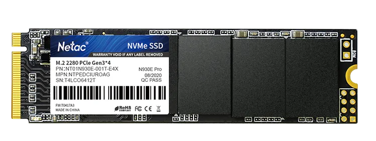 SSD накопитель Netac SSD N930E Pro 1TB PCIe 3 x4 M.2 2280 NVMe 3D NAND, R/W up to 2130/1720MB/s, IOPS(R4K) 250K/220K, TBW 600TB, 3y wty