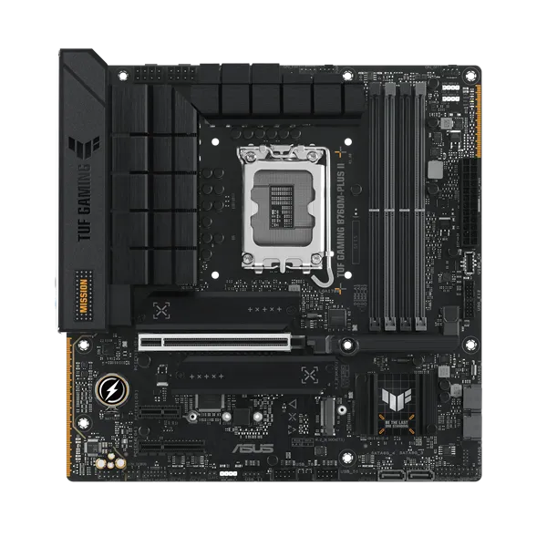 Материнская плата ASUS TUF TUF GAMING B760M-PLUS II, LGA1700, B760, 4*DDR5, HDMI+DP, 4xSATA3 + RAID, M2, Audio, Gb LAN, USB 3.2, USB 2.0, mATX; 90MB1HD0-M0EAY0