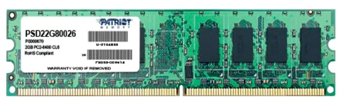 Память DDR2 2Gb 800MHz Patriot PSD22G80026 RTL PC2-6400 CL6 DIMM 240-pin 1.8В dual rank Ret