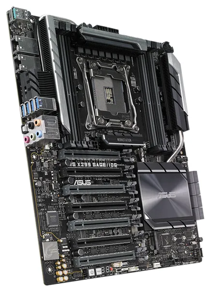 Серверная материнская плата ASUS Motherboard WS X299 SAGE/10G,1xLGA 2066,8xDIMM(upto1TB),8xSATA 6Gb/s p,1xM.2,2xU.2,7xPCIe 3.0,3Y Wr