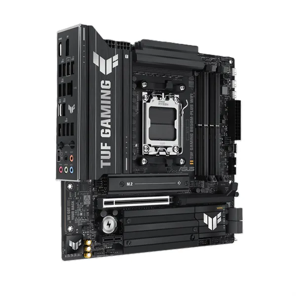 ASUS TUF GAMING B850M-PLUS WIFI, AM5, B850, 4*DDR5, 4*SATA, 3*M.2, 7*USB 3.2, 4*USB 2.0, Type-C, 2*PCIx16, 1*PCIx1, DP+HDMI, mATX; 90MB1IY0-M0EAY0