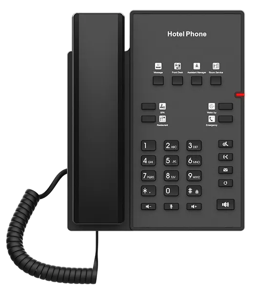 Fanvil 2 Wire Hotel Phone with RJ 11 Cost-effective Hote Phone HD Voice 8 DSS Keys PoE HD Voice PSU