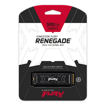Твердотельный накопитель Kingston SSD 500GB SFYRSK/500G Fury Renegade M.2 2280 PCIe 4.0 x4 NVMe R7300/W3900MB/s 3D TLC MTBF 2M 500TBW  Retail Heatsink 1 year