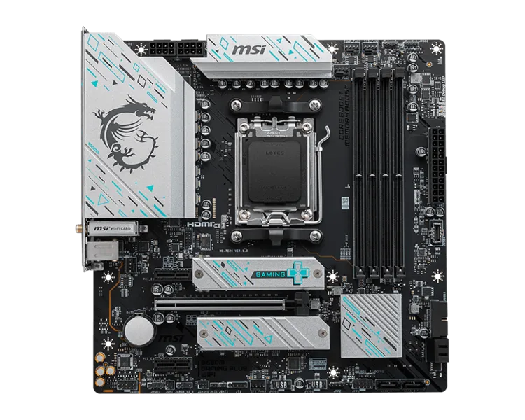 Материнская плата MSI B650M GAMING PLUS WIFI SocketAM5 AMD B650 4xDDR5 mATX AC`97 8ch(7.1) 2.5Gg RAID+VGA+HDMI+DP