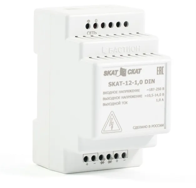 Ибп исполнения din (583) Бастион SKAT-12-1.0 DIN (СКАТ ИБП-12/1-DIN) источник питания 12В 1А пластиковый корпус под DIN рейку 35 мм