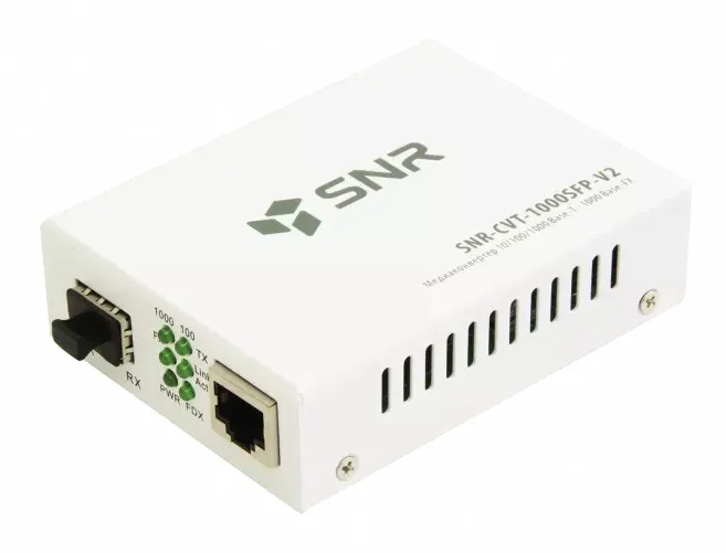 Медиаконвертер SNR Медиаконвертер  10/100/1000-Base-T / 1000Base-FX с SFP-портом
