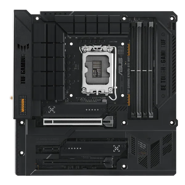 Материнская плата ASUS TUF GAMING B760M-BTF WIFI, LGA1700, B760, 4*DDR5, 4*SATA, 3*M.2, 5*USB 3.2, 4*USB 2.0, Type-C, 2*PCIx16, 1*PCIx1, DP+HDMI, mATX; 90MB1G50-M0EAY0