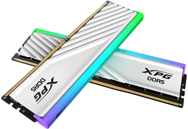 ADATA DDR5, 32GB, 6400MHz, 2*16GB, 32-39-39, WHITE, DUAL TRAY, RGB