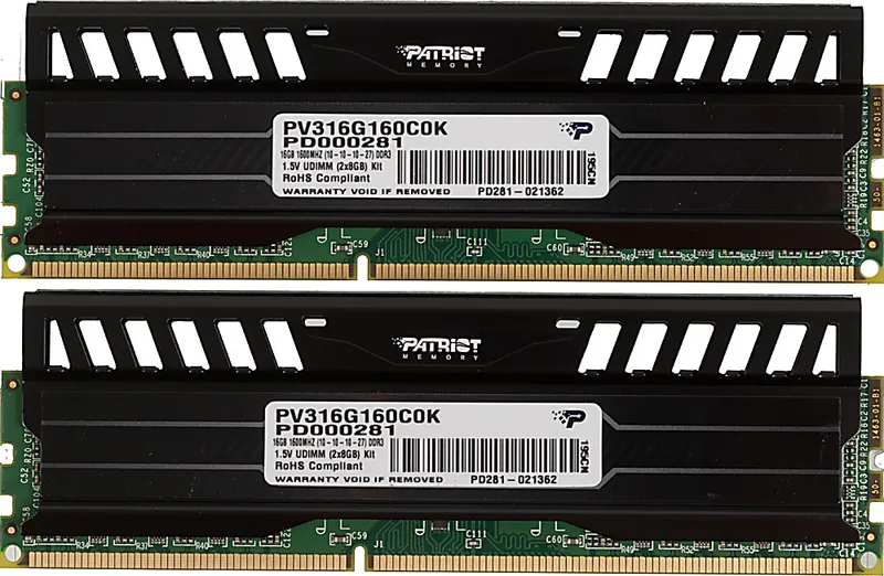 Память DDR3 2x8Gb 1600MHz Patriot PV316G160C0K Viper 3 RTL PC3-12800 CL10 DIMM 240-pin 1.5В dual rank с радиатором Ret