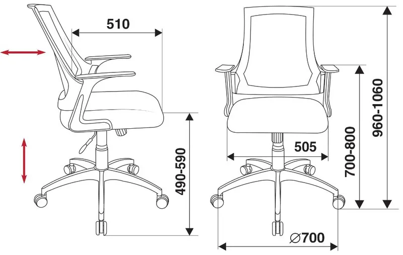 Кресло Бюрократ CH-500 черный сиденье черный TW-11 сетка/ткань крестовина пластик