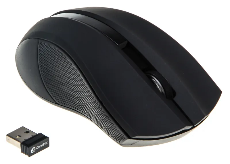 Мышь Оклик 615MW черный оптическая (1200dpi) беспроводная USB для ноутбука (3but)