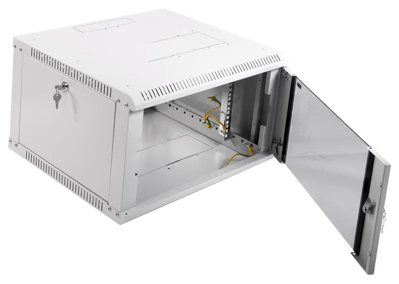 Шкаф коммутационный ЦМО ШРН-Эконом (ШРН-Э-6.500-9005) настенный 6U 600x520мм пер.дв.стекл 75кг черный 470мм 14.94кг 180град. 342мм