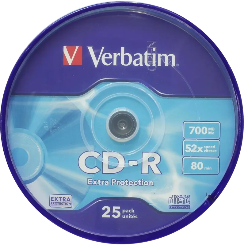 Диск CD-R Verbatim 700Mb 52x Cake Box (25шт) (43432)
