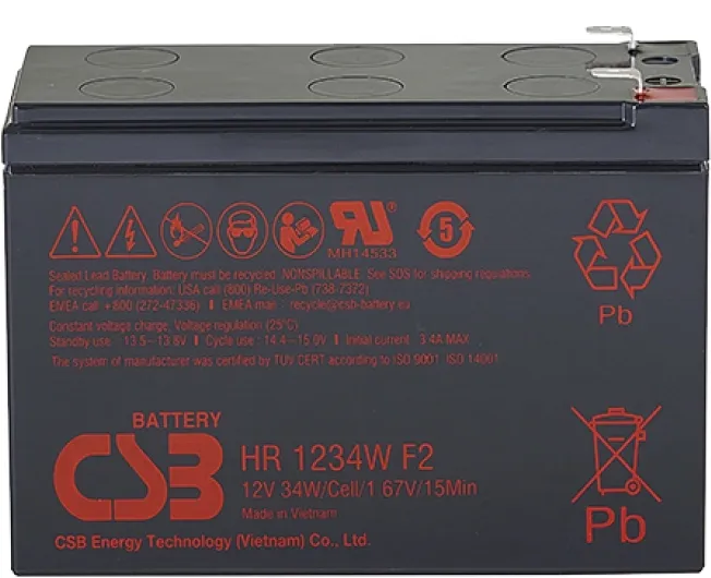 Батарея для ИБП CSB HR1234W F2 12В 9Ач