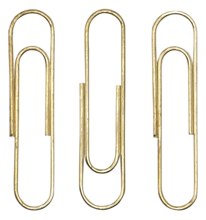 Скрепки Silwerhof 491035 металл 33мм золотистый (упак.:100шт) картонная коробка