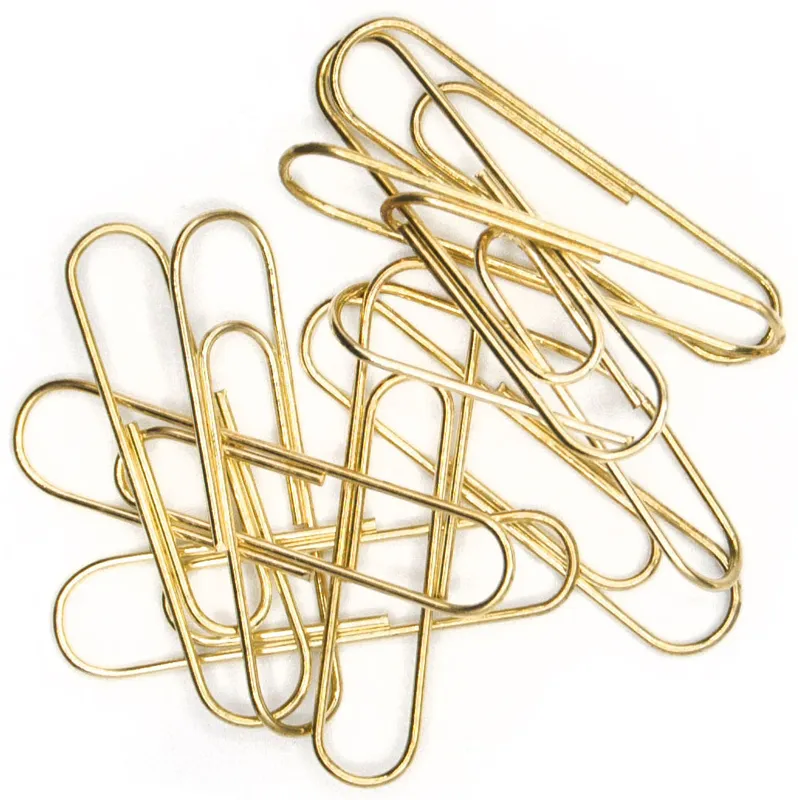 Скрепки Silwerhof 491035 металл 33мм золотистый (упак.:100шт) картонная коробка