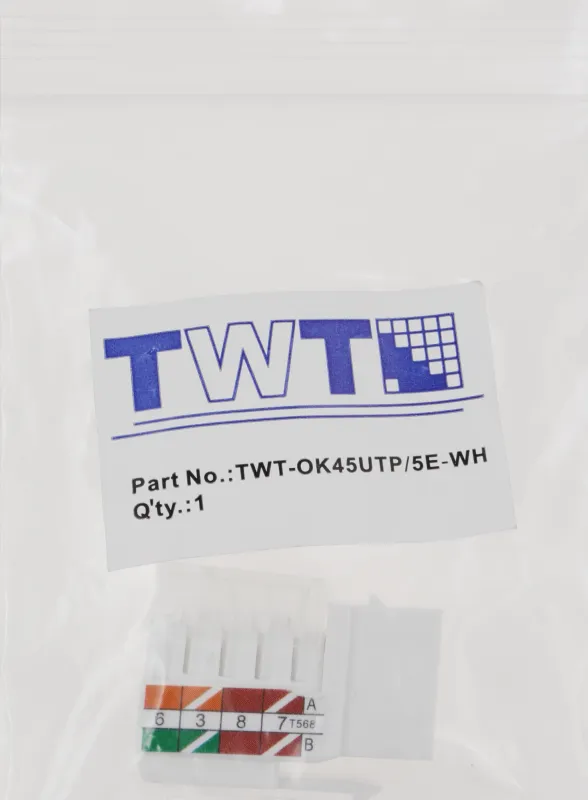 Модуль Keystone RJ45, Cat.5E, UTP, 90 градусов, белый