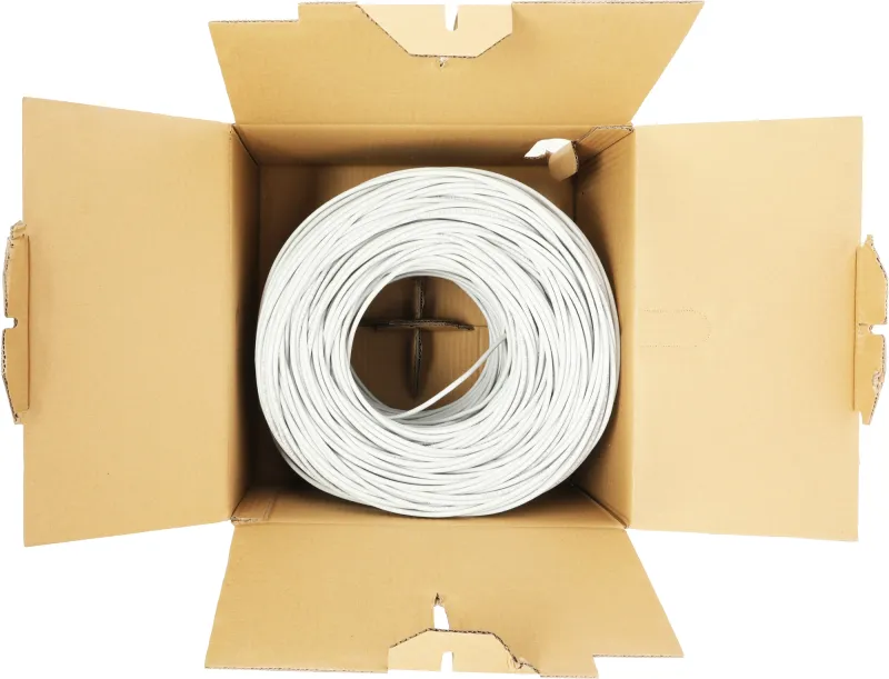 Кабель сетевой HQ UTP 4 пары cat5E solid 0.42мм Cu 305м серый