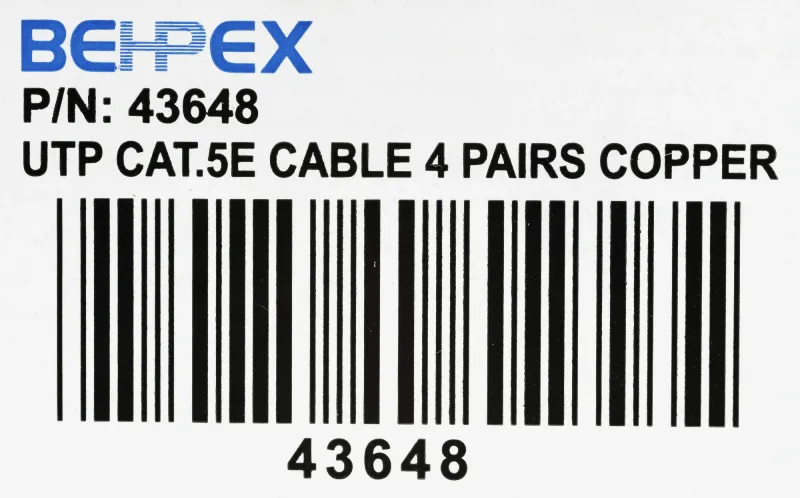 Кабель сетевой HQ UTP 4 пары cat5E solid 0.42мм Cu 305м серый