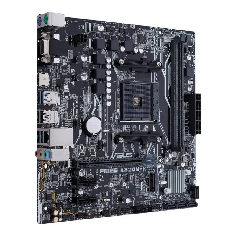 Материнская плата Asus PRIME A320M-K Soc-AM4 AMD A320 2xDDR4 mATX AC`97 8ch(7.1) GbLAN RAID+VGA+HDMI