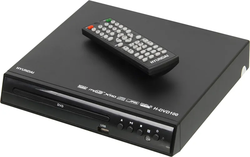 Плеер DVD Hyundai H-DVD100 черный ПДУ