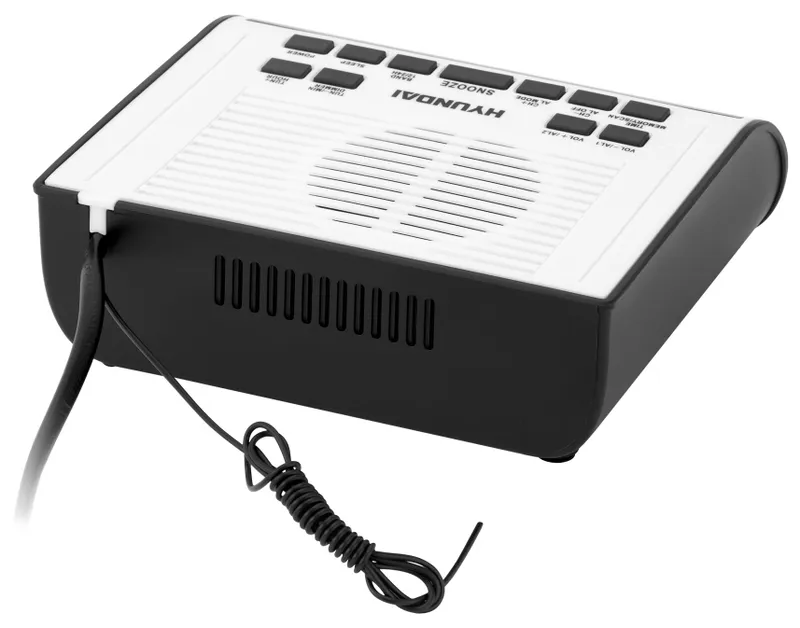 Радиобудильник Hyundai H-RCL100 белый LED подсв:красная часы:цифровые FM