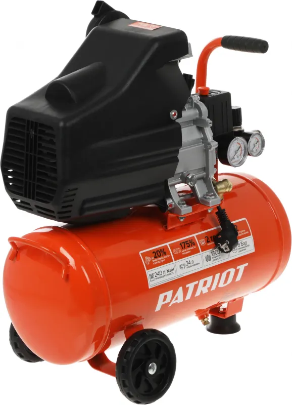 Компрессор поршневой Patriot EURO 24/240 масляный 240л/мин 24л 1500Вт оранжевый