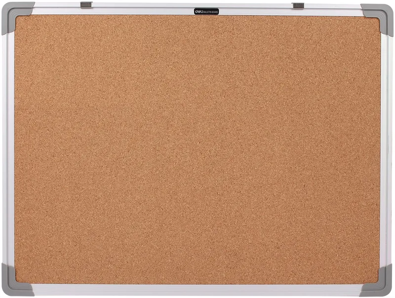 Доска пробковая Deli E39052 пробка коричневый 45x60см алюминиевая рама
