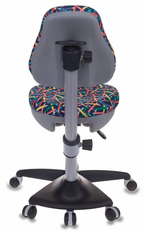 Кресло детское Бюрократ KD-2 синий карандаши крестовина пластик (плохая упаковка)