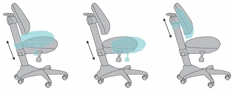 Кресло детское Бюрократ KD-2 синий карандаши крестовина пластик (плохая упаковка)