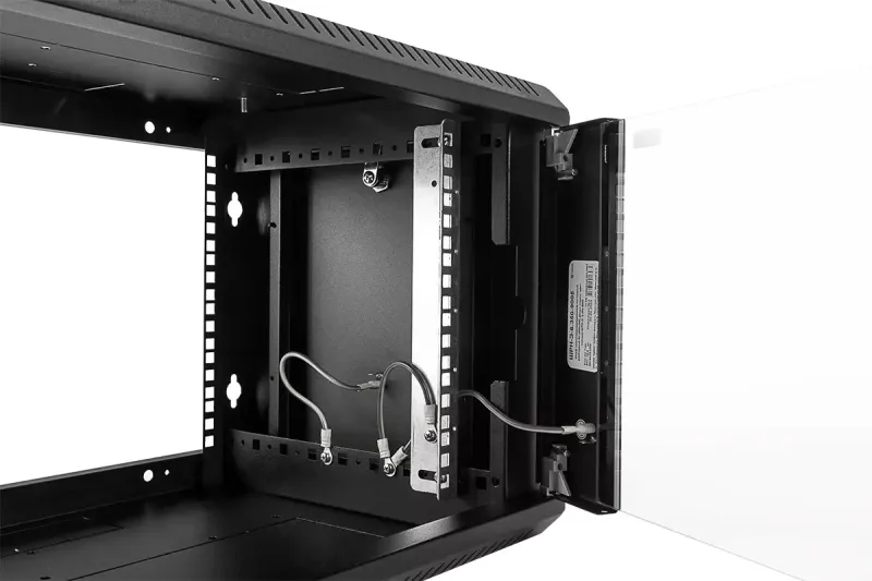 Шкаф коммутационный ЦМО ШРН-ЭКОНОМ (ШРН-Э-6.350-9005) настенный 6U 600x350мм пер.дв.стекл 85кг черный 300мм 11.43кг 180град. 342мм металл