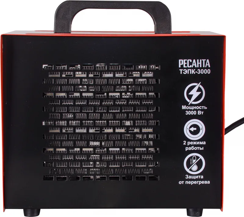 Тепловая пушка электрическая Ресанта ТЭПК-3000 3000Вт красный/черный