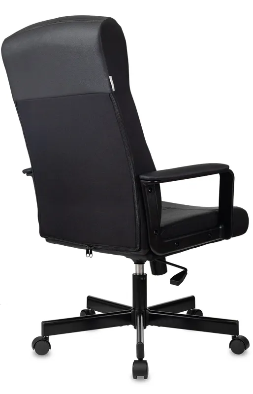 Кресло руководителя Бюрократ DOMINUS черный эко.кожа крестов. металл