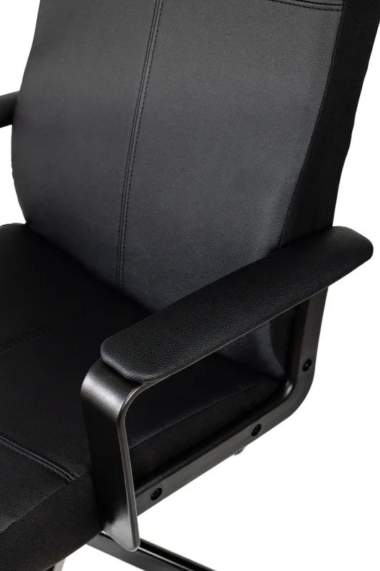 Кресло руководителя Бюрократ DOMINUS черный эко.кожа крестов. металл