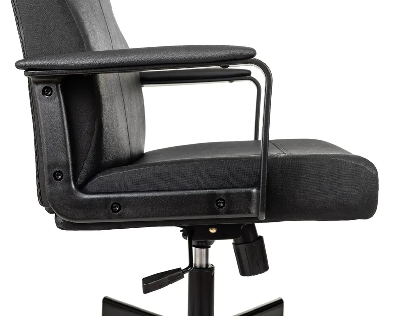 Кресло руководителя Бюрократ DOMINUS черный эко.кожа крестов. металл