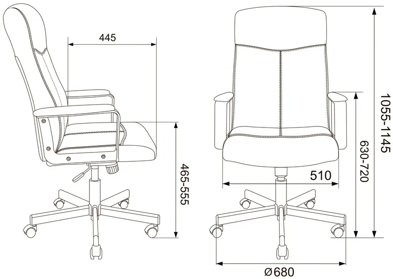 Кресло руководителя Бюрократ DOMINUS черный эко.кожа крестов. металл