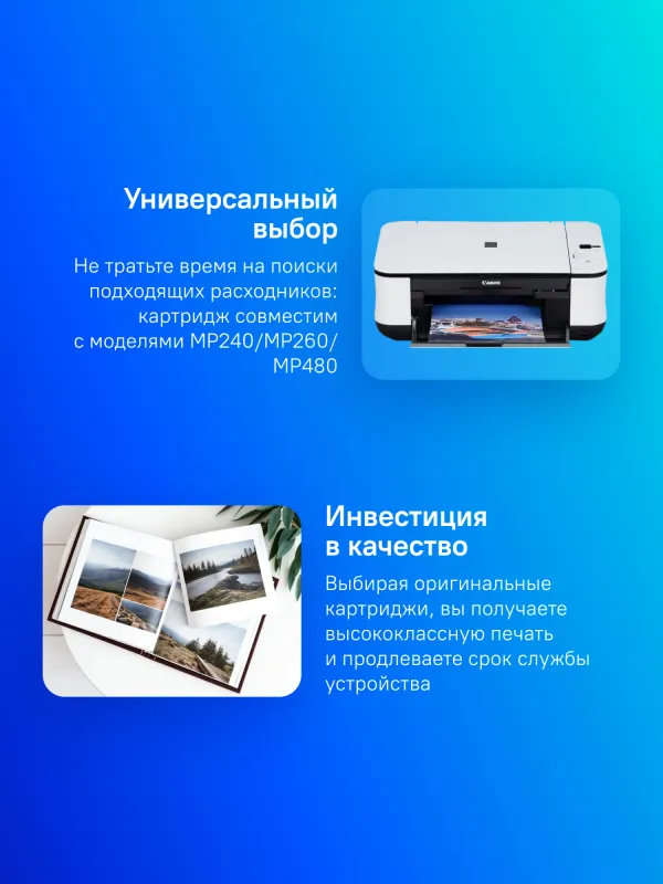 Картридж струйный Canon PG-512 2969B007/001 черный для Canon MP240/MP260/MP480
