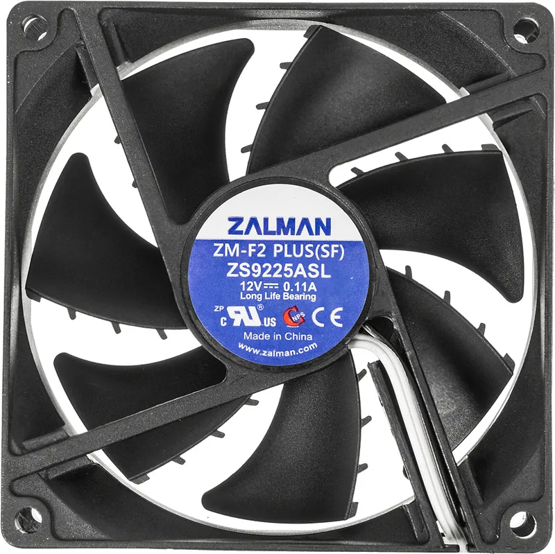 Вентилятор для корпуса ZALMAN ZM-F2 PLUS (SF), 92x92x25mm, 3-PIN, 1500 RPM, 20-23DBA, LONG LIFE BEARING