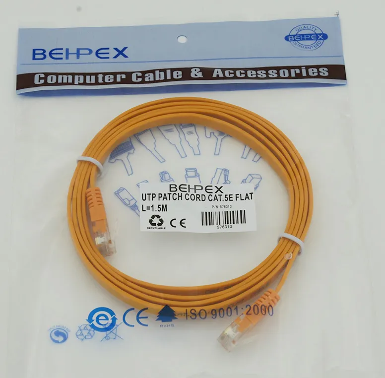 Патч-корд cat.5E stranded molded 1.5м желтый RJ-45 (m)-RJ-45 (m)