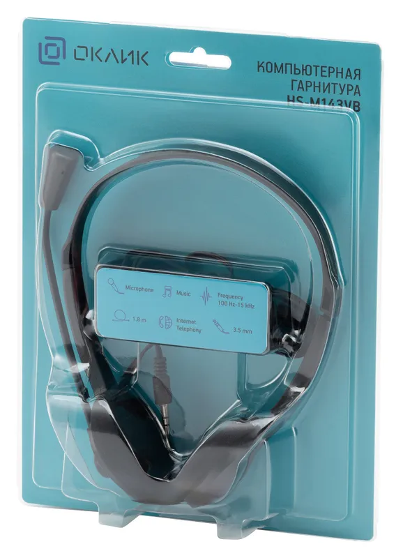 Наушники с микрофоном Оклик HS-M143VB черный 1.8м накладные оголовье (614036)