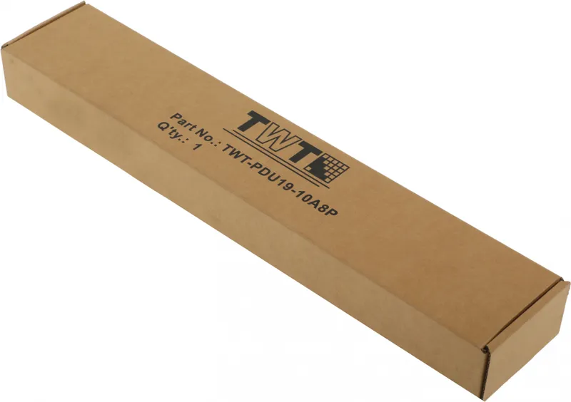 Блок розеток 19", 1-фазный с выключателем, 10A / 250V, 8xSchuko, без шнура питания, разъем C14