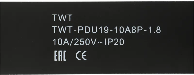 Блок розеток 19", 1-фазный с выключателем, 10A / 250V, 8xSchuko, шнур 1.8 м, вилка Schuko