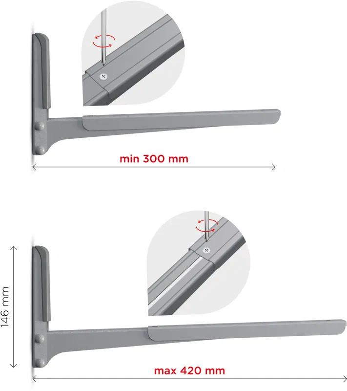 Кронштейн для СВЧ Holder MWS-2003 металлик макс.40кг настенный фиксированный