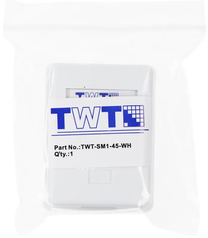 Настенная розетка, 1 порт RJ-45 категории 5е, UTP, белая