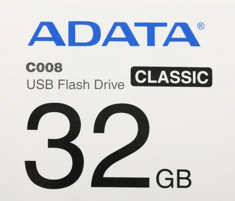 Флеш Диск A-Data 32Gb Classic C008 AC008-32G-RKD USB2.0 красный/черный